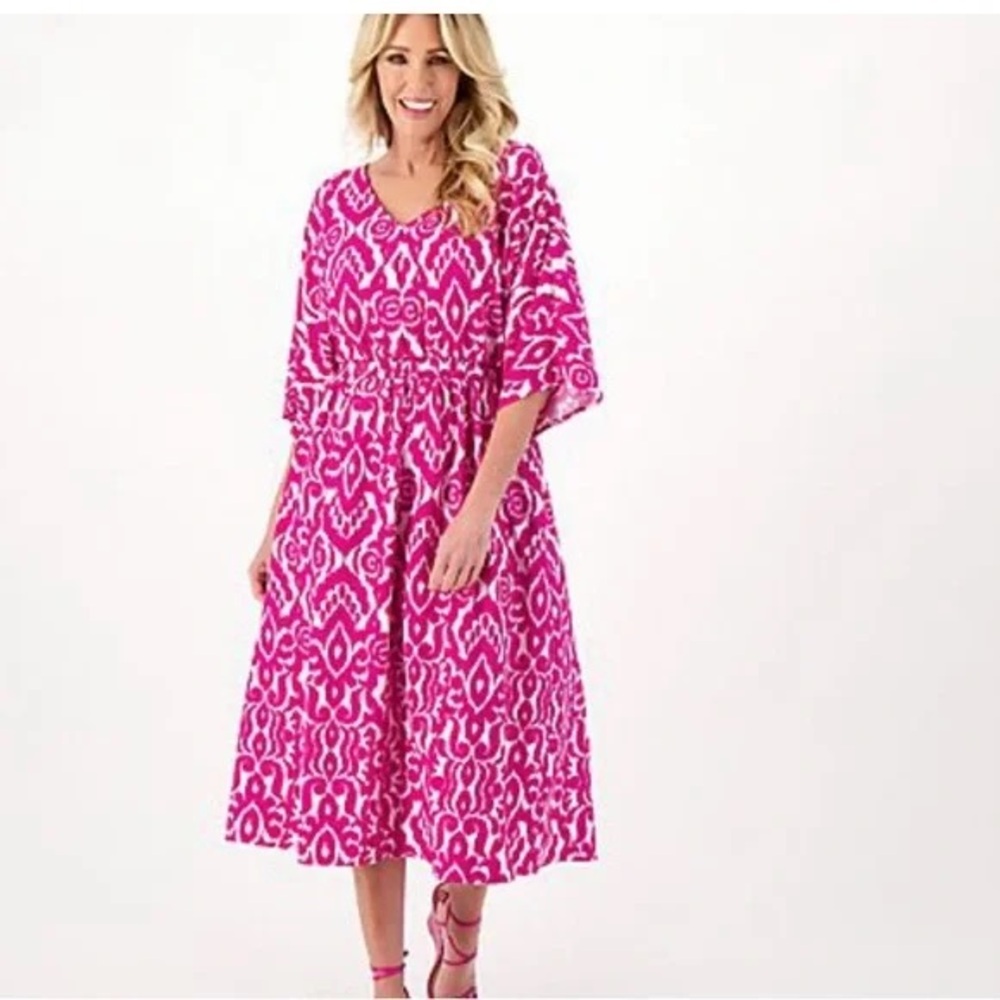 GIRL WITH CURVES Textured Woven Caftan Dress A598769